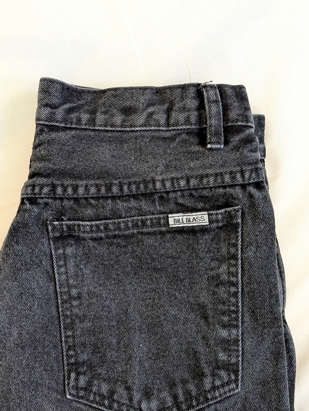 Vintage Bill Blass Black High Waisted Straight Leg Mom Jeans 100% Cotton Size 10